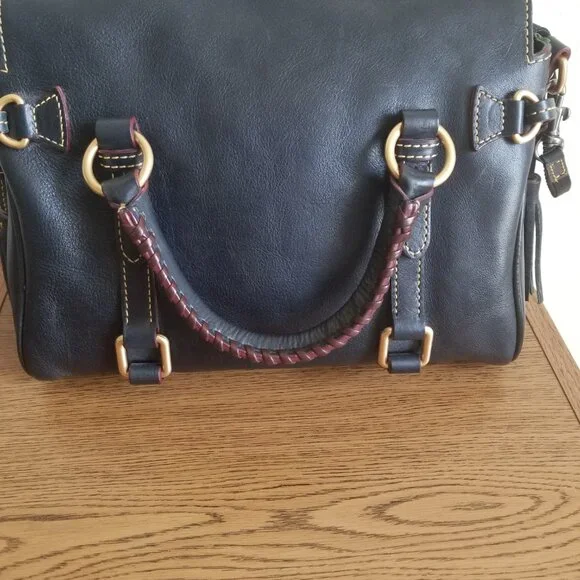 DOONEY & BOURKE FLORENTINE MICRO SATCHEL NAVY BLUE LEATHER - Picture 7 of 14